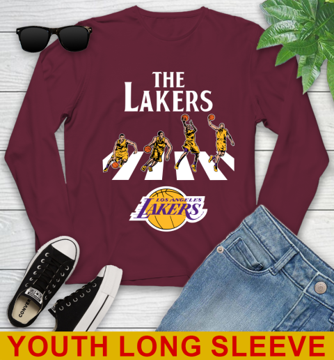 NBA Basketball Los Angeles Lakers The Beatles Rock Band Shirt Youth Long Sleeve 6