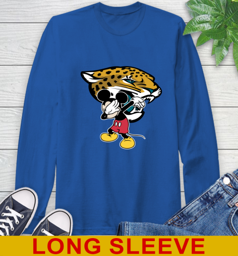 Jacksonville Jaguars NFL Football Dabbing Mickey Disney Sports Long Sleeve T-Shirt 9