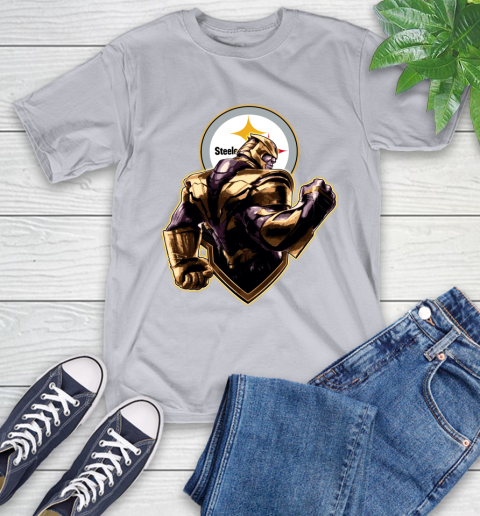 NFL Thanos Avengers Endgame Football Sports Pittsburgh Steelers T-Shirt 6