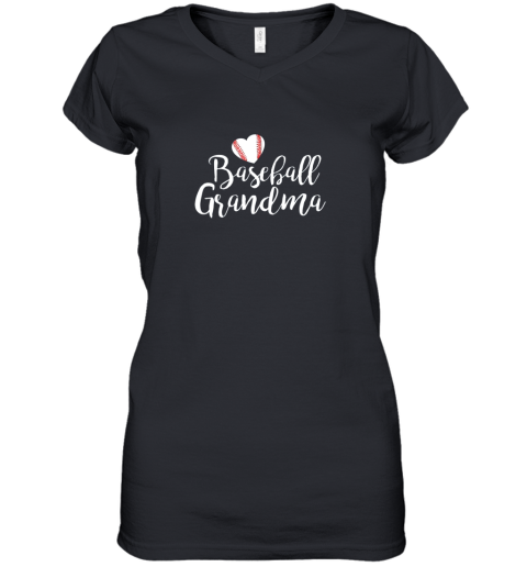 Womens Baseball Grandma Shirt Mother's Day Gifts  Women Women's V-Neck T-Shirt