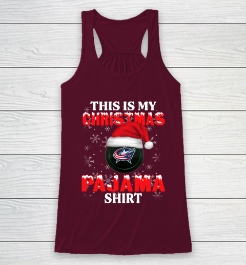Columbus Blue Jackets This Is My Christmas Pajama Shirt NHL Racerback Tank 2