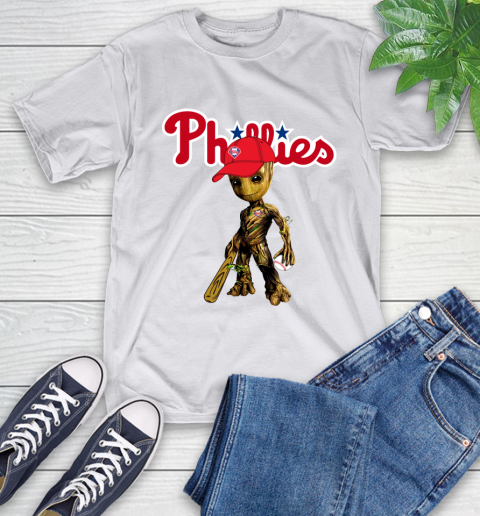 MLB Philadelphia Phillies Groot Guardians Of The Galaxy Baseball T-Shirt 12