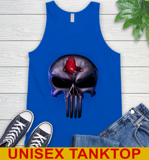 Boston Red Sox MLB Baseball Punisher Skull Sports Tank Top 4