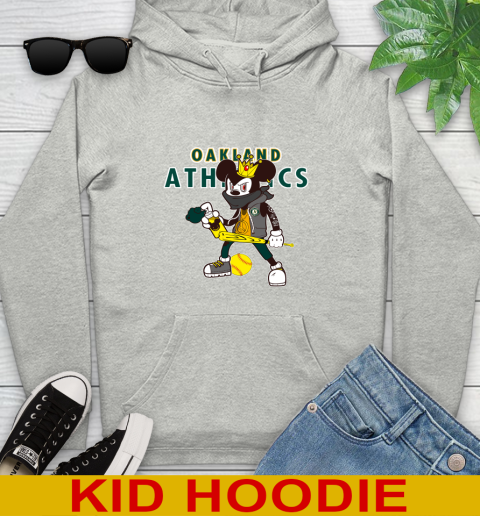 Oakland Athletics MLB Baseball Mickey Peace Sign Sports Youth Hoodie