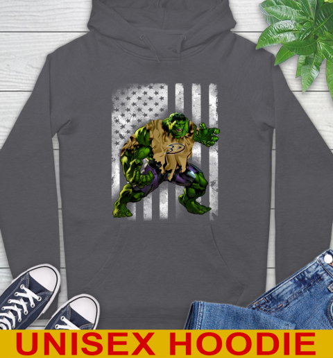 Anaheim Ducks Hulk Marvel Avengers NHL Hockey American Flag Hoodie 7