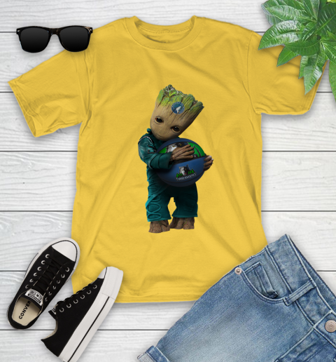 NBA Groot Guardians Of The Galaxy Basketball Sports Minnesota Timberwolves Youth T-Shirt 8