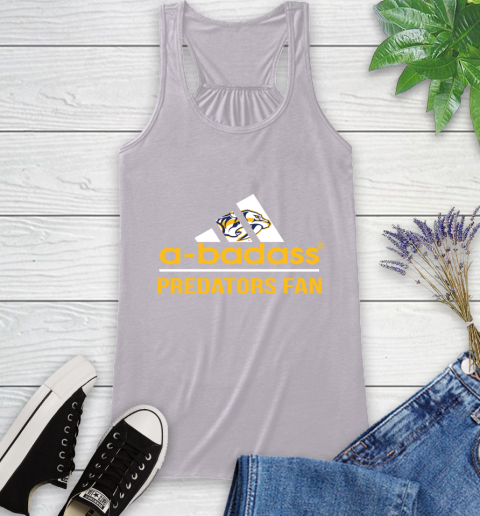 NHL A Badass Nashville Predators Fan Adidas Hockey Sports Racerback Tank - Image 5