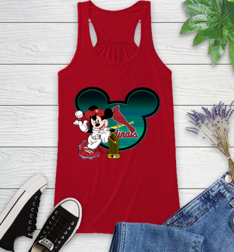 MLB St.Louis Cardinals The Commissioner's Trophy Mickey Mouse Disney Racerback Tank 6