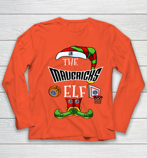 Dallas Mavericks Christmas ELF Funny NBA Youth Long Sleeve 3
