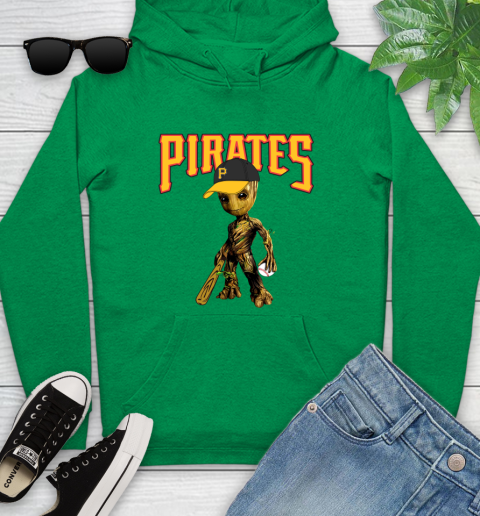 MLB Pittsburgh Pirates Groot Guardians Of The Galaxy Baseball Youth Hoodie 7