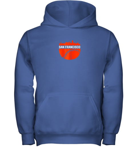 1pcv vintage downtown san francisco cali skyline baseball youth hoodie 43 front royal