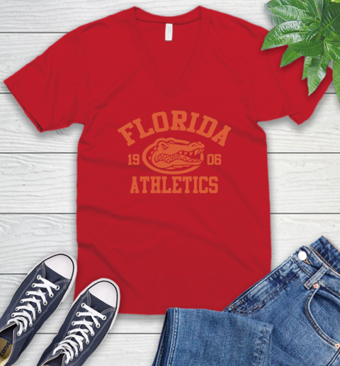 Blue Shirt in Football V-Neck T-Shirt 7