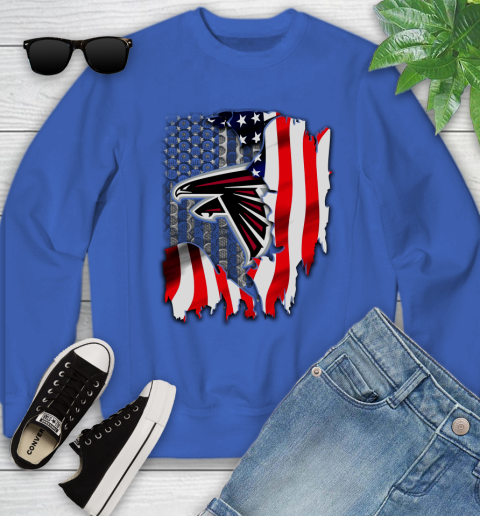 Atlanta Falcons NFL Football American Flag Youth Sweatshirt 7