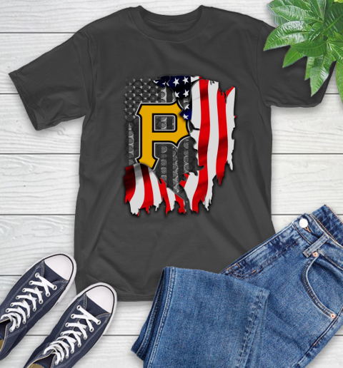 Pittsburgh Pirates MLB Baseball American Flag T Shirt Tee For Sports