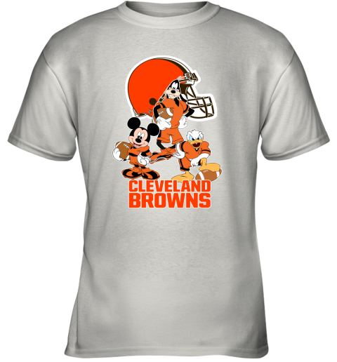 Mickey Donald Goofy The Three Cleveland Browns Football Youth T-Shirt