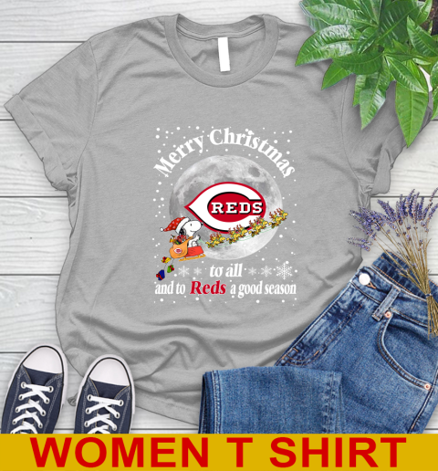 Cincinnati Reds Merry Christmas To All And To Reds A Good Season MLB Baseball Sports Women's T-Shirt 5