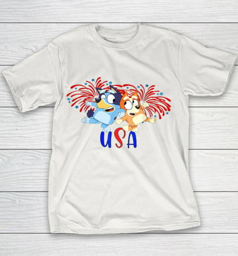 Blueys 4th of July Red White And Blue America Youth T-Shirt