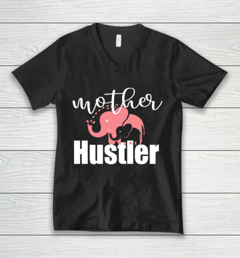 Funny Mother Hustler Essential Mother's Day Gift V-Neck T-Shirt