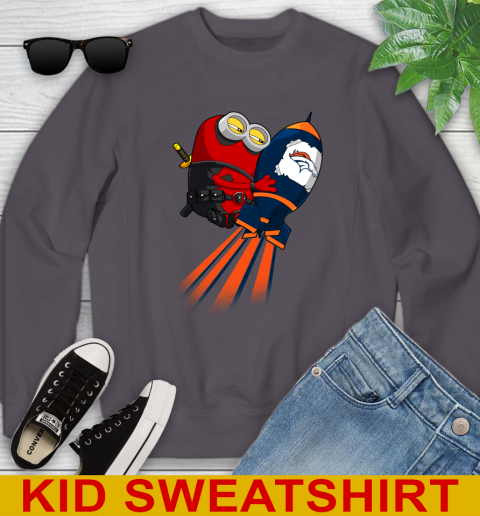 NFL Football Denver Broncos Deadpool Minion Marvel Shirt Youth Sweatshirt 5