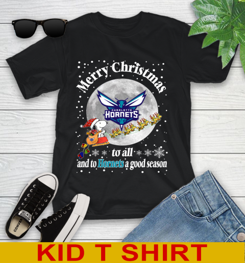 Charlotte Hornets Merry Christmas To All And To Hornets A Good Season NBA Basketball Sports Youth T-Shirt