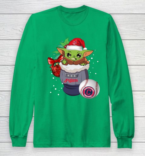 Cleveland Indians Christmas Baby Yoda Star Wars Funny Happy MLB Long Sleeve T-Shirt 7