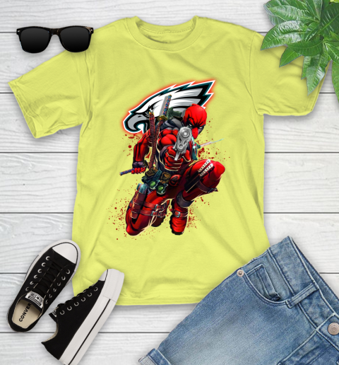 NFL Deadpool Marvel Comics Sports Football Philadelphia Eagles Youth T-Shirt 8