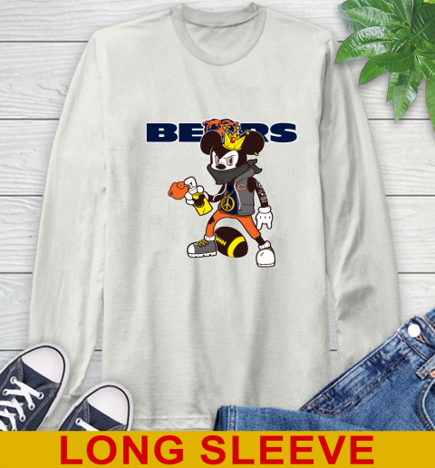 Chicago Bears NFL Football Mickey Peace Sign Sports Long Sleeve T-Shirt 12