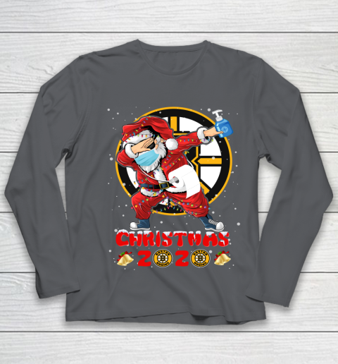 Boston Bruins Funny Santa Claus Dabbing Christmas 2020 NHL Youth Long Sleeve 6