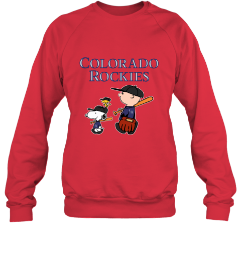 Colorado Rockies Let's Play Baseball Together Snoopy MLB Sweatshirt
