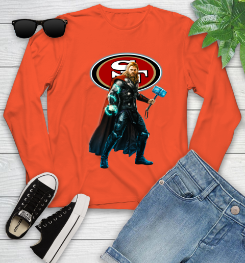 NFL Thor Avengers Endgame Football San Francisco 49ers Youth Long Sleeve 4