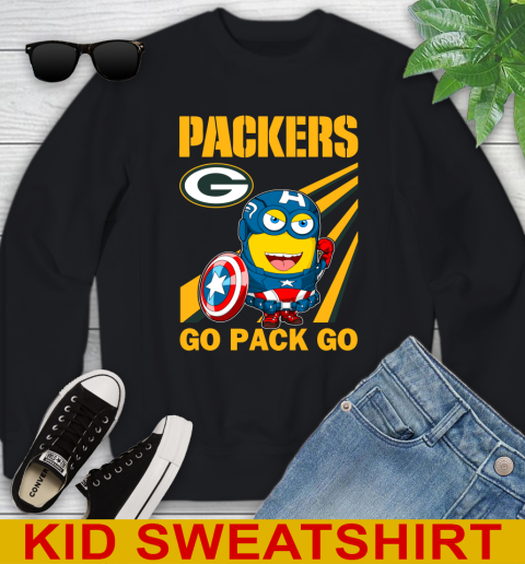 NFL Football Green Bay Packers Captain America Marvel Avengers Minion Shirt Youth Sweatshirt