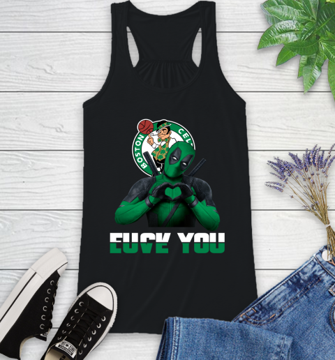 NBA Boston Celtics Deadpool Love You Fuck You Basketball Sports Racerback Tank