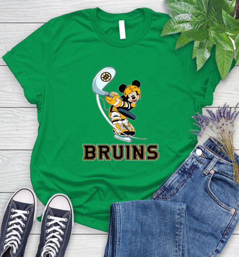 NHL Hockey Boston Bruins Cheerful Mickey Mouse Shirt Women's T-Shirt 7