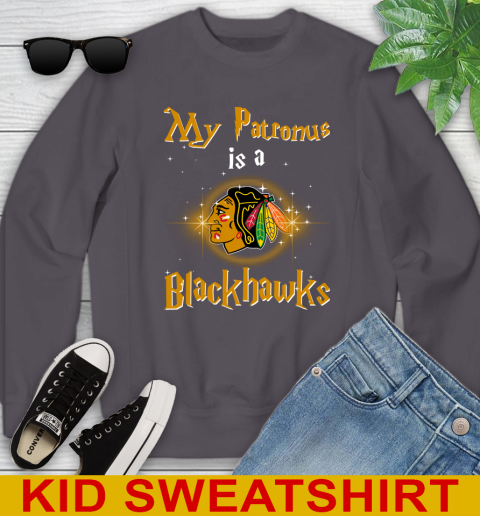 NHL Hockey Harry Potter My Patronus Is A Chicago Blackhawks Youth Sweatshirt 5