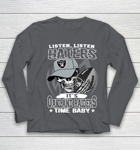 Listen Haters It is RAIDERS Time Baby NFL Youth Long Sleeve 6
