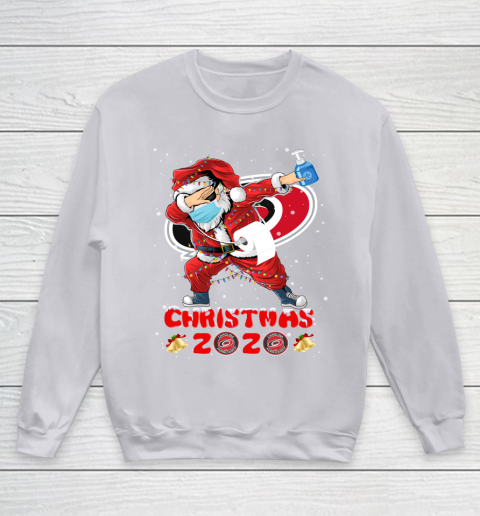 Carolina Hurricanes Funny Santa Claus Dabbing Christmas 2020 NHL Youth Sweatshirt 3