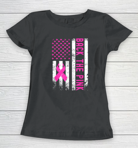 Back The Pink Breast Cancer Awareness Flag Women's T-Shirt