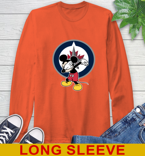Winnipeg Jets NHL Hockey Dabbing Mickey Disney Sports Long Sleeve T-Shirt 5