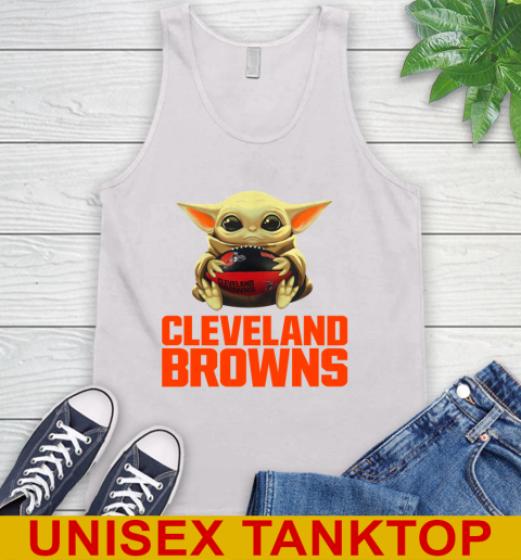 NFL Football Cleveland Browns Baby Yoda Star Wars Shirt Tank Top