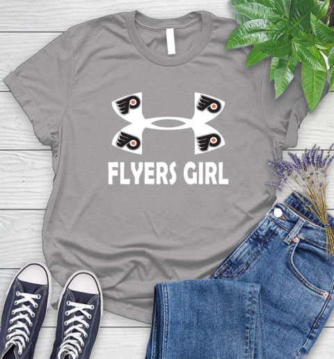 NHL Philadelphia Flyers Girl Under Armour Hockey Sports Women's T-Shirt 5