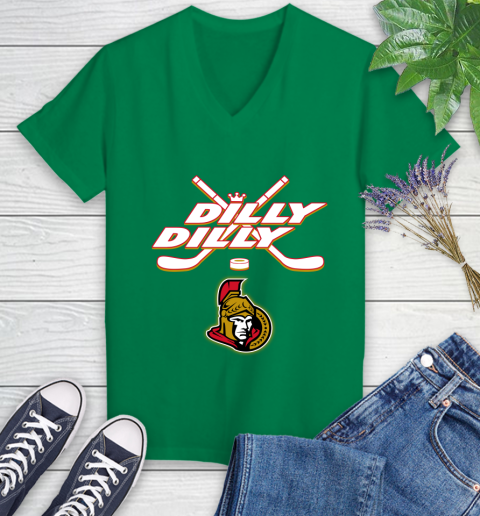 NHL Ottawa Senators Dilly Dilly Hockey Sports Women's V-Neck T-Shirt 5