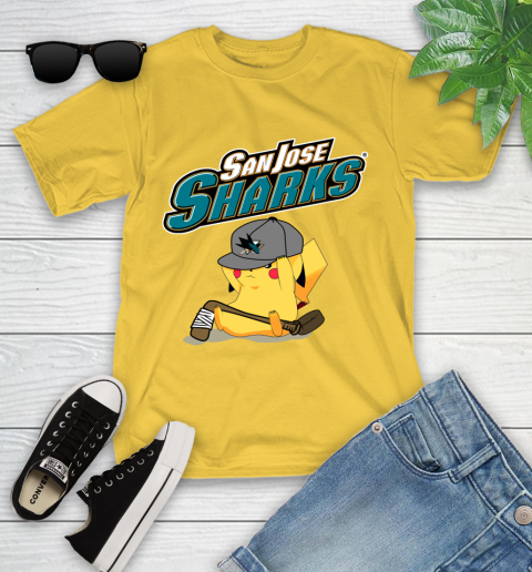 NHL Pikachu Hockey Sports San Jose Sharks Youth T-Shirt 8