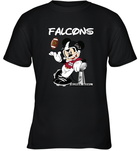 Mickey Falcons Taking The Super Bowl Trophy Football Youth T-Shirt