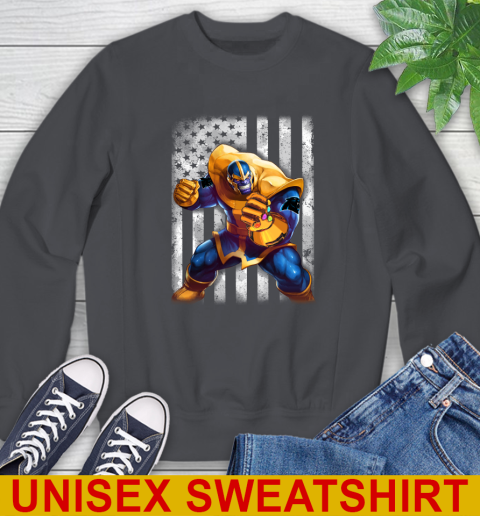 NFL Football Carolina Panthers Thanos Marvel American Flag Shirt Sweatshirt 7
