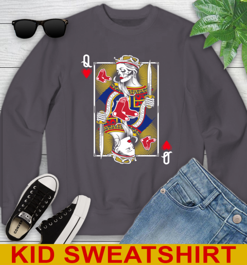 MLB Baseball Boston Red Sox The Queen Of Hearts Card Shirt Youth Sweatshirt 5