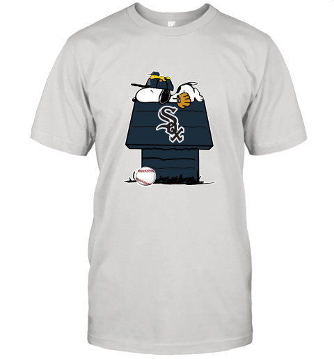 Chicago White Sox Snoopy And Woodstock Resting Together MLB Unisex Jersey Tee