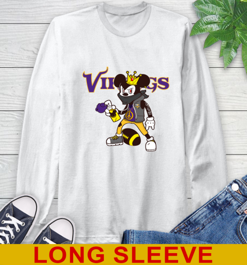 Minnesota Vikings NFL Football Mickey Peace Sign Sports Long Sleeve T-Shirt