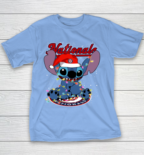 Washington Nationals MLB noel stitch Baseball Christmas Youth T-Shirt 7