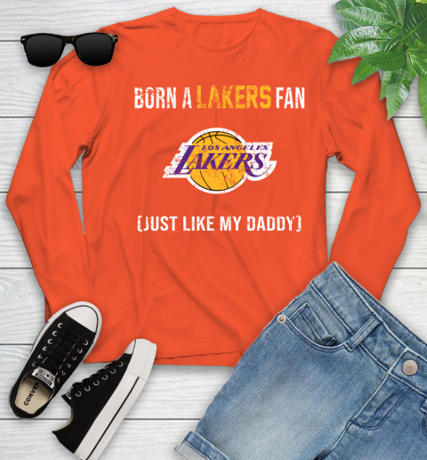 NBA Los Angeles Lakers Loyal Fan Just Like My Daddy Basketball Shirt Youth Long Sleeve 4 NBA Los Angeles Lakers Loyal Fan Just Like My Daddy Basketball Shirt Youth Long Sleeve - Image 4