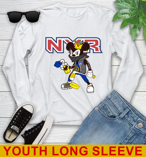 New York Rangers NHL Hockey Mickey Peace Sign Sports Youth Long Sleeve